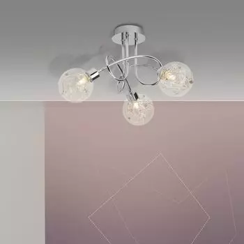 BRILLIANT Потолочный светильник Joya | декоративный потолочный светильник | Металл/Стекло | хром | 3x G9 макс. 33 Вт, серебро