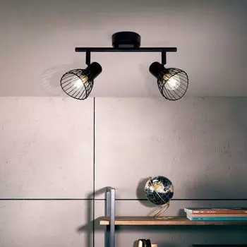 BRILLIANT прожектор Elhi | современный потолочный прожектор | металл | черный | 2 пламени | Головки поворотные | 2x E14 макс. 40 Вт