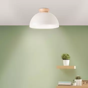 BRILLIANT серый грибообразный потолочный светильник с регулируемой яркостью | Высота 21 см и 35 см | Металл/дерево, коричневый