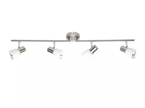 BRILLIANT точечная лампа Luca | вневременной потолочный светильник | Металл/Стекло | хром/белый | вращающийся | 4x E14 макс. 40 Вт, серебро