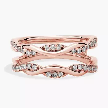 Бриллиантовая вставка с двойным витком из 18-каратного розового золота (1/4 карата). Blue Nile