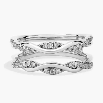 Бриллиантовая вставка с двойным витком из 18-каратного белого золота (1/4 карата). Blue Nile