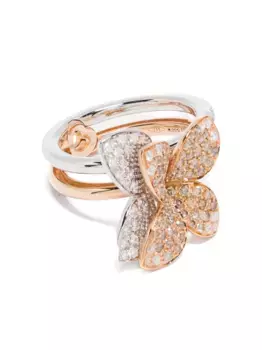 Бриллиантовое кольцо Petit Garden Libellule из 18-каратного розового и белого золота PASQUALE BRUNI, серебяный