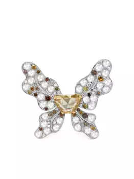 Бриллиантовое кольцо с бабочкой из 18-каратного белого золота HYT Jewelry, серебяный
