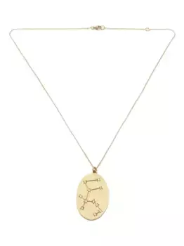 Бриллиантовое колье-медальон «Водолей» из 14-каратного желтого золота Brooke Gregson, золотой
