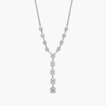 Бриллиантовое Y-образное ожерелье из 18-каратного белого золота (1/2 карата) Blue Nile