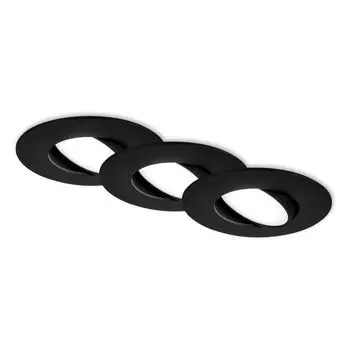 Briloner Leuchten FLAT MOVE/JET LED набор из 3 встраиваемых светильников 3 поворотных светодиода с регулируемой яркостью 4,9 Вт 480 лм пластик черный