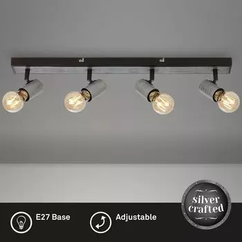 Briloner Leuchten KIKO Точечный светильник 4x E27 металл античное серебро