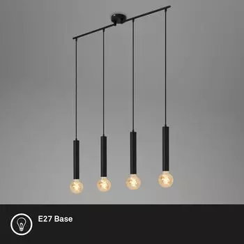 Briloner Leuchten LONGA - подвесные светильники - 4031045 - Черная сталь - 4 лампочки - Розетка E27 макс. 60 Вт - 85 x 10 x 110 см, черный