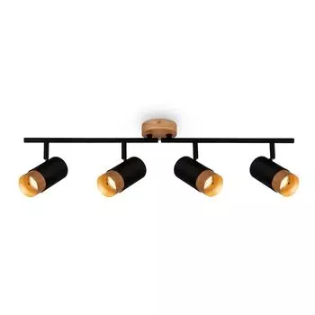 Briloner Leuchten PLEK Точечный светильник 4x GU10 поворотный с регулируемой яркостью металл-дерево черный