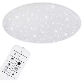 Briloner Leuchten Светодиодное звездное небо «3429016 VERB», светодиодная панель с источником света | Постоянно встроенный светодиод, CCT, звездное небо, регулировка яркости, пульт дистанционного управления, белый, 75 см
