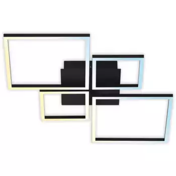 Briloner Leuchten Светодиодный потолочный светильник «3093015 FRAME», источник света Светодиодная панель | Постоянно встроенный светодиод, CCT, плавная регулировка яркости, дистанционное управление, функция ночного режима/таймера, цвет alu-chrom