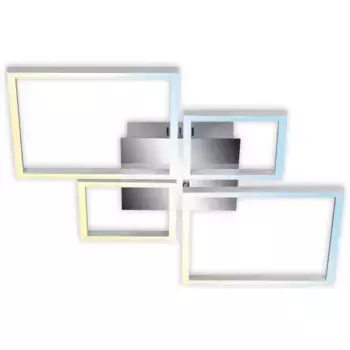 Briloner Leuchten Светодиодный потолочный светильник «3093018 FRAME», источник света Светодиодная панель | Постоянно встроенный светодиод, потолочный светильник, 75x46,7x7,5см, хромалюминий, 38Вт, гостиная, спальня, белый