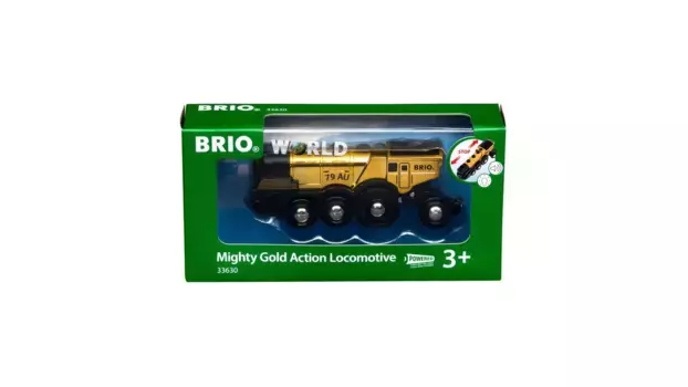 Brio Bahn Локомотив с золотой батареей со светом и звуком С функцией развязки для использования в качестве локомотива-толкача.