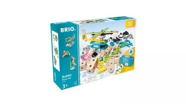 Brio Builder Набор для сборки двигателей, 120 деталей Комплексный набор с двигателем для строительства.