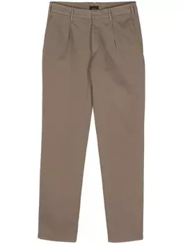 Brioni брюки со складками, коричневый