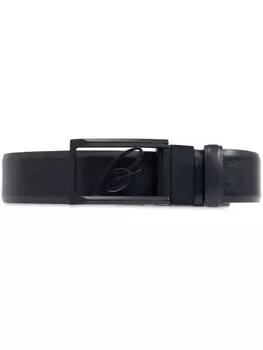 Brioni двусторонний ремень с пряжкой-логотипом, черный