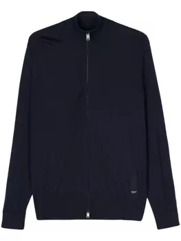 Brioni джемпер на молнии с логотипом, синий