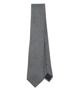 Brioni галстук с геометричным узором, синий