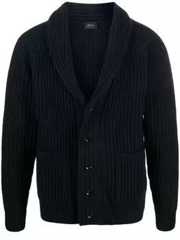 Brioni кашемировый кардиган крупной вязки, черный