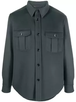 Brioni куртка-рубашка на пуговицах, синий