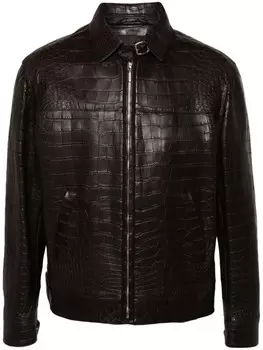 Brioni куртка с тиснением, коричневый