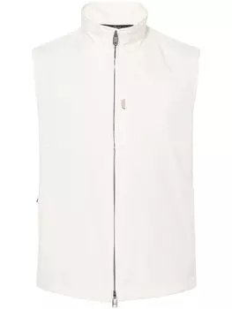 Brioni непромокаемый дутый жилет, белый