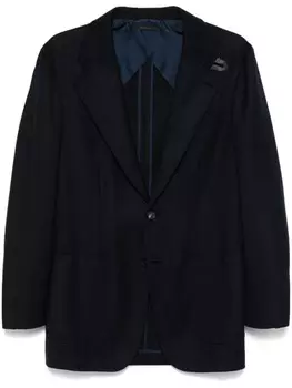 Brioni пиджак с узором в елочку, синий