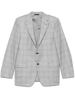 Brioni пиджак в клетку, серый