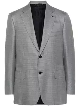Brioni пиджак в ломаную клетку, синий