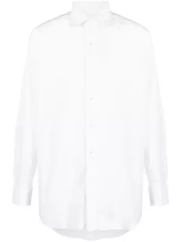 Brioni поплиновая рубашка с длинными рукавами, белый