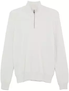 Brioni пуловер с воротником на молнии, серый