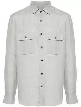 Brioni рубашка Military, зеленый