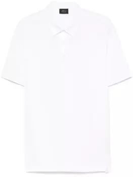 Brioni рубашка поло из ткани пике, белый