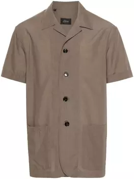 Brioni рубашка с короткими рукавами, коричневый