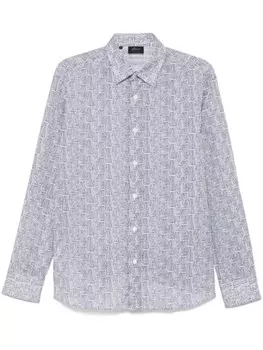 Brioni рубашка с принтом, синий