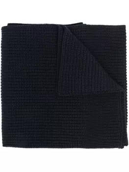 Brioni шарф в рубчик, синий