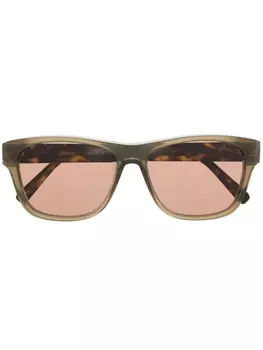 Brioni солнцезащитные очки в оправе черепаховой расцветки, коричневый