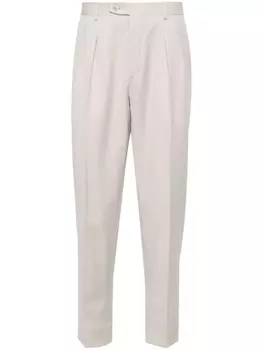 Brioni строгие брюки средней посадки, нейтральный цвет