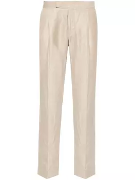 Brioni зауженные брюки средней посадки, нейтральный цвет