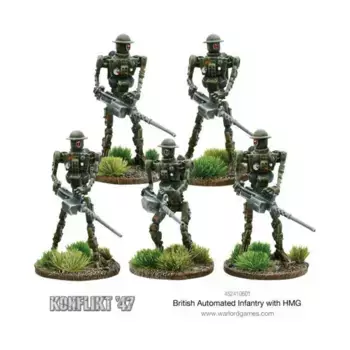 Британская автоматическая пехота с HMG, Konflikt '47 - British Army (28mm) (Warlord Games)