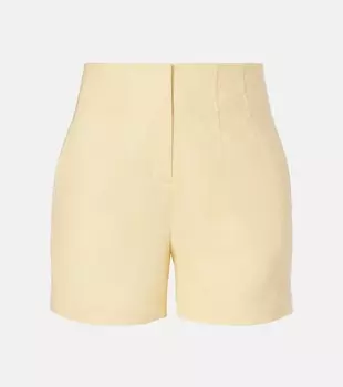 Британские шорты с высокой талией из смесового льна Veronica Beard, Chamomile