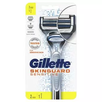 Бритва + 2 картриджа Gillette, SkinGuard Sensitive