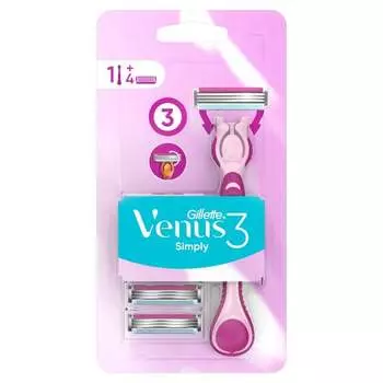 Бритва + 4 лезвия Gillette 3, Venus Simply