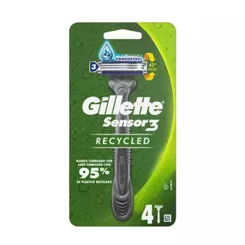 Бритва для мужчин Desechable Gillete Sensor 3 Recyled Gillette, 4 UD