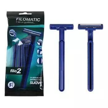 Бритва Filomatic pack de maquinillas de afeitar doble hoja desechables Bigbuy home, 5 шт