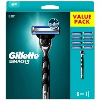 Бритва Gillette Mach 3 + 8 лезвий
