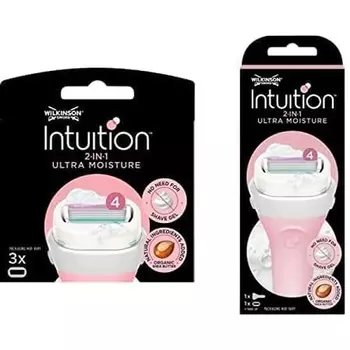 Бритва Intuition Ultra Moisture для женщин, ручка + 4 лезвия, Wilkinson Sword