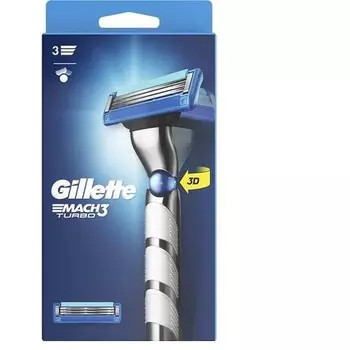 Бритвенная система Gillette Mach3 Turbo 2, разноцветная