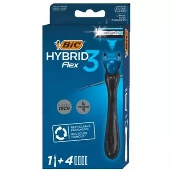 Бритвенная система Razor Blades Hybrid 3 Flex для мужчин, Bic